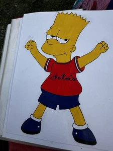 THE SIMPSONS ORIGINAL ART Zeichnung "11" Total Bart Simpson Künstler ? Hand Done - Bild 1 von 11