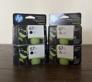 (4) HP 67XL Black & Tricolor Ink Set 3YP31BN 3YM57AN 3YM58AN (2025) - Picture 1 of 4