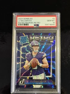 PSA 10 - 2024 Donruss Rated Rookies Retro JJ Mccarthy #2 - Picture 1 of 3
