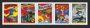 Comics SUPERHEROES = SUPERMAN = Random Strip of 5 = folded Canada 1995 1583a MNH - Picture 1 of 1