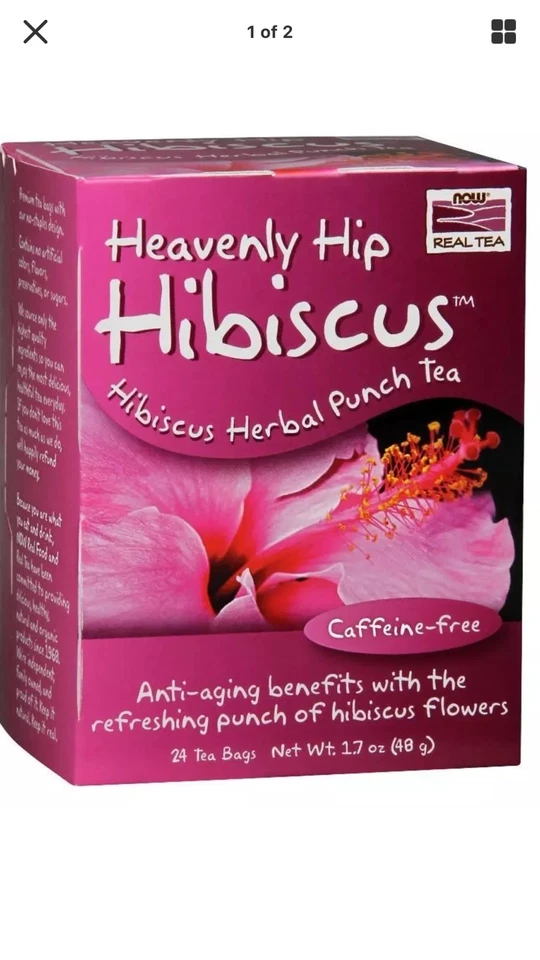 Now Foods Heavenly Hip Hibiscus Tea - 24 Tea Bags Free Fast 1st class Shipping - Image 1 of 1