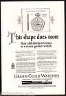 1925 GRUEN Guild Pentagon Pocket Watch Antique Print Ad w/orig prices