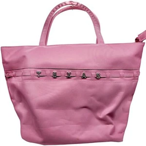 TEXAS Bubble Gum Pink Rhinestone Nylon Double Handle Satchel Tote Bag Unbranded - Picture 1 of 12