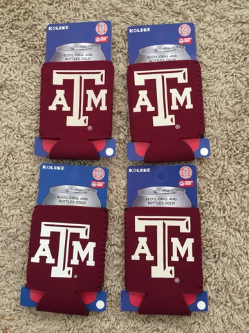 Lot of 4 Texas A&M Aggies Collapsible Can Cooler Cover