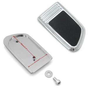 CNC Chromed Defiance Large Brake Pedal Pad Cover for Harley Touring Street Glide - Picture 1 of 4