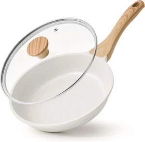 Nonstick Ceramic Frying Pan Skillet w/ Lid, 8" Omelet Pan, Healthy Non Toxic Pan - Picture 1 of 9