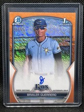 2023 Bowman Chrome /25 Brailer Guerrero Orange Wave 1st Auto #CPA-BG Tampa Rays