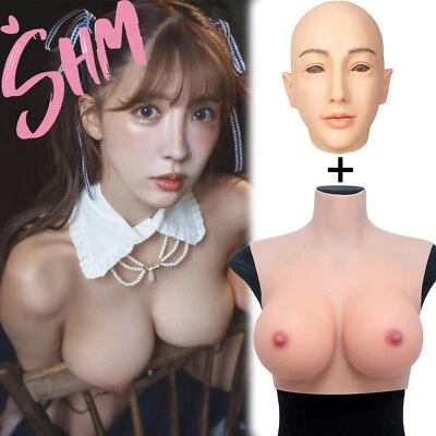 Realistic Silicone Female Head Mask Crossdresser Face Mask For Women Cosplay - Image 1 of 4