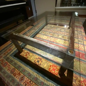 COFFEE TABLE_TEAK & GLASS - Picture 1 of 4