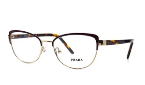 NEW PRADA PR 63XV 09B1O1 BORDEAUX/ GOLD DEMO LENS AUTHENTIC EYEGLASSES FRAME - Picture 1 of 15
