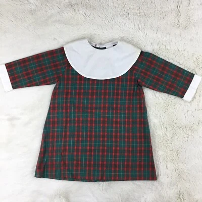 Vestido babero vintage años 80 Sears niñas verde rojo fiesta delantal talla 4 calzoncillo  Foto 1 de 4