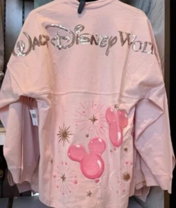 2024 Disney Parks Mickey Balloon Spirit Jersey M Walt Disney World Pink Shirt - Picture 1 of 6