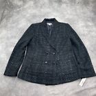 Pendleton Jacket Women 14 Black Gray Shimmer Boucle Double Breasted Party Formal