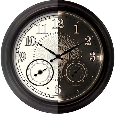 Illuminated Large Outdoor Clock - 18 inch Indoor Outdoor Night Light Wall Clo... - Image 1 of 4