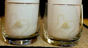 CROWN ROYAL Special Edition TEXAS mit geätztem Gold Whiskey Rocks Glas 2er Set - Bild 1 von 4