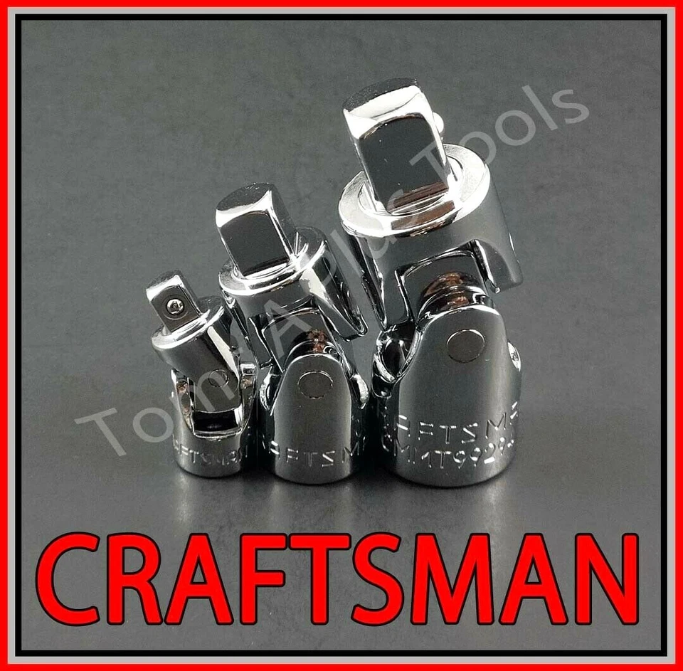 CRAFTSMAN TOOLS 3pc 1/4 3/8 1/2 ratchet wrench universal wobble flex socket set - Image 1 of 3