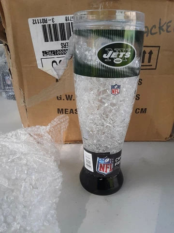 NEW NEW YORK JETS 16oz PILSER Crystal Freezer Mug, rare design,NFL shelf159 Cover