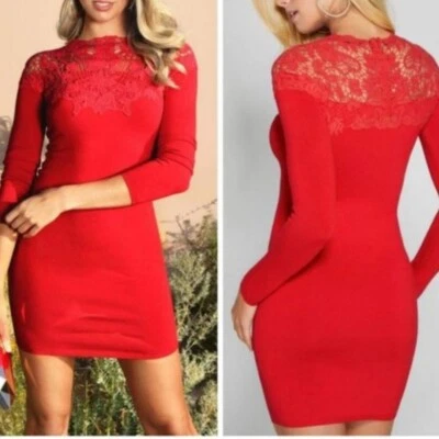 Vestido Suéter Rojo Macramé MARCIANO for Guess Kay Talla XS Foto 1 de 4