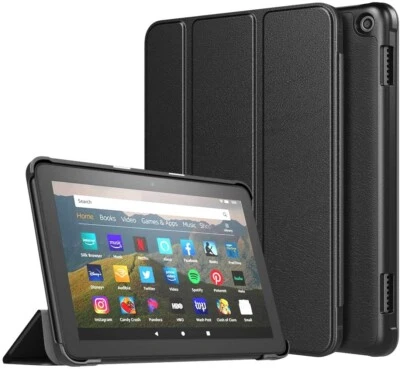 Leather Smart Stand Flip Cover Case For Amazon Kindle Fire HD 8 2024 12th Gen - Image 1 of 4