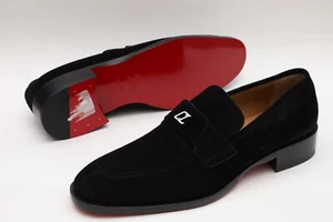 Christian Louboutin Varsimoc Logo-Embellished Suede Loafers Size 45 - US 12 - Picture 1 of 16
