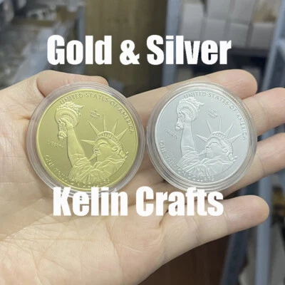 Moneda de un billón de dólares de plata y oro colección United Statue of Liberty 2 un. Foto 1 de 4