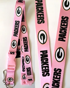 Green Bay Packers Lanyard Key Ring Keychain ID Holder - Pink - Picture 1 of 4
