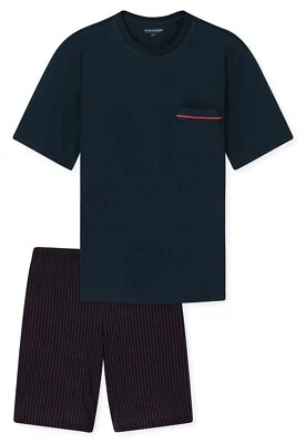 Schiesser Uomo Pigiama Corto 100% Co Tg. 50-64 M-6XL Biancheria da Notte - Immagine 1 di 4