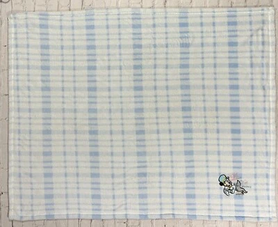 Manta Bebé Mickey Mouse Vintage Disney Bebé Azul Blanco Microfibra a Cuadros Foto 1 de 4