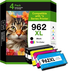INK JETS CLUB Cartridges 962XL High Yield Black Yellow, Magenta (3 Pack) NO CYAN - Picture 1 of 1