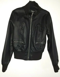 Streetwear Society Kunstlederjacke schwarz Reißverschluss Junge M  - Bild 1 von 2