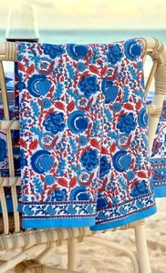 Juego de Toallas de Té Boho Granada Floral Paisley Rojo Azul 100% Algodón Cocina Deco - Imagen 1 de 12