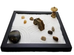 NEW Zen Sand Garden for Desk with Rake, Rocks and Figures - Picture 1 of 4