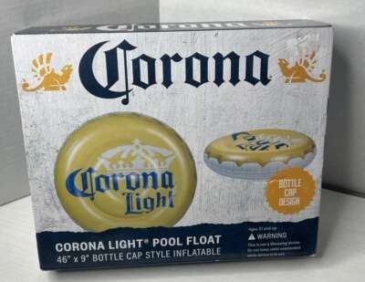 "Balsa inflable redonda de 46"" X 9"" con tapa de cerveza corona flotante para piscina" Foto 1 de 2