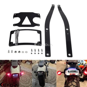 For Harley Fat Bob FXFB FXFBS Relocation Number Plate Bracket W/ Frame LED Light - Bild 1 von 10