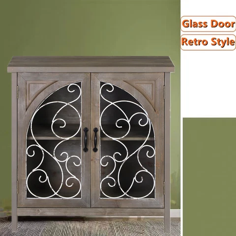 Accent Storage Cabinet with Door Farmhouse Sideboard Buffet Living Room Cabint Cover