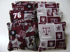 8 BOLSAS DE FRIJOLES CORNHOLE BAGGO CORN HOLE TEXAS A&M AGGIES MP - Imagen 1 de 1