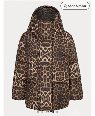 George Asda Leopard Print Puffer Coat Size XL - Image 1 of 3