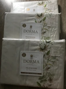 DORMA CREAM PAIR PILLOWCASES EMBROIDERD RRP £35 NEW SEALED - Picture 1 of 4