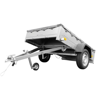 UNITRAILER Anhänger mit Plane 750 kg GARDEN TRAILER 201 KIPP [mit Flachplane und Stützrad]