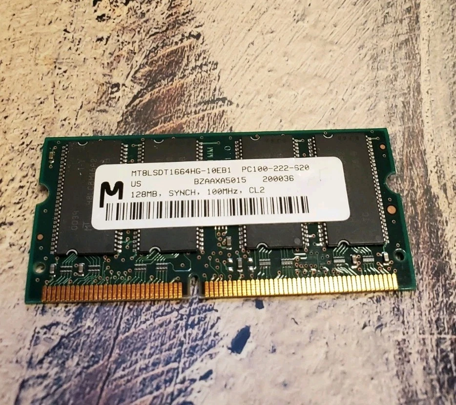 MT8LSDT1664HG-10EB1 PC100-222-620 128MB 100MHz CL2 - Image 1 of 3