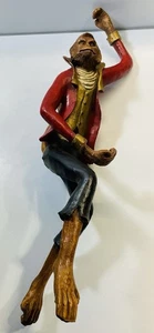 Vintage SIGNED Bill Huebbe Whimsical Circus Monkey 23” Statue Folk Art 1990's - Picture 1 of 9