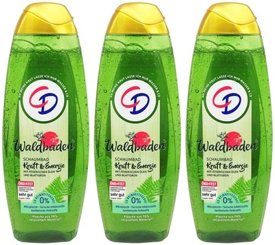3x CD Schaumbad WALDBADEN® 500ml XL Kraft + Energie ätherische Öle + Blattgrün - Bild 1 von 4