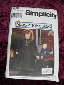 Simplicity Daisy Kingdom 7348 Mädchen Kleid mit Puppe Größen 7-12 Vintage 1996 UNCUT - Bild 1 von 4