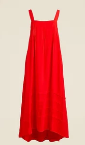 JCrew Biesen Midikleid in drapiertem Organza Vintage Rot Größe L Neu mit Etikett - Bild 1 von 5