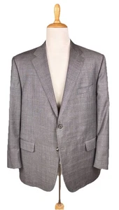 Abrigo Deportivo Hickey Freeman Etiqueta Amarilla Gris y Púrpura Lana a Cuadros 48R Hecho en EE. UU. - Imagen 1 de 6
