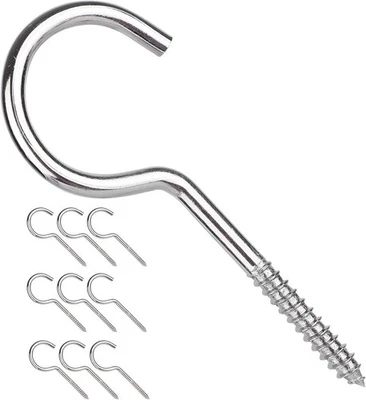 Share Large Screw Hooks, 4 Inches Heavy Duty Ceiling Hooks for Indoor and Outdoo - Image 1 of 4