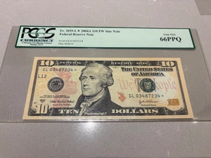 FR 2039-L* STAR 2004A $10 Federal Reserve Note 66 PPQ GEM NEW - Picture 1 of 2