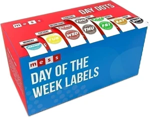 MESS Days of the Week Stickers - 7000/Box - All Days - 3/4 in. - Picture 1 of 9