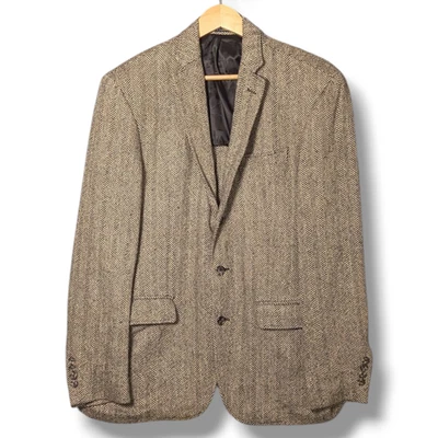 Polo Ralph Lauren Herringbone Linen Silk Wool Blazer Mens Size 38R Suit Jacket - Image 1 of 4