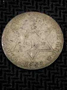 1856 Three Cent Silver Piece - Picture 1 of 2